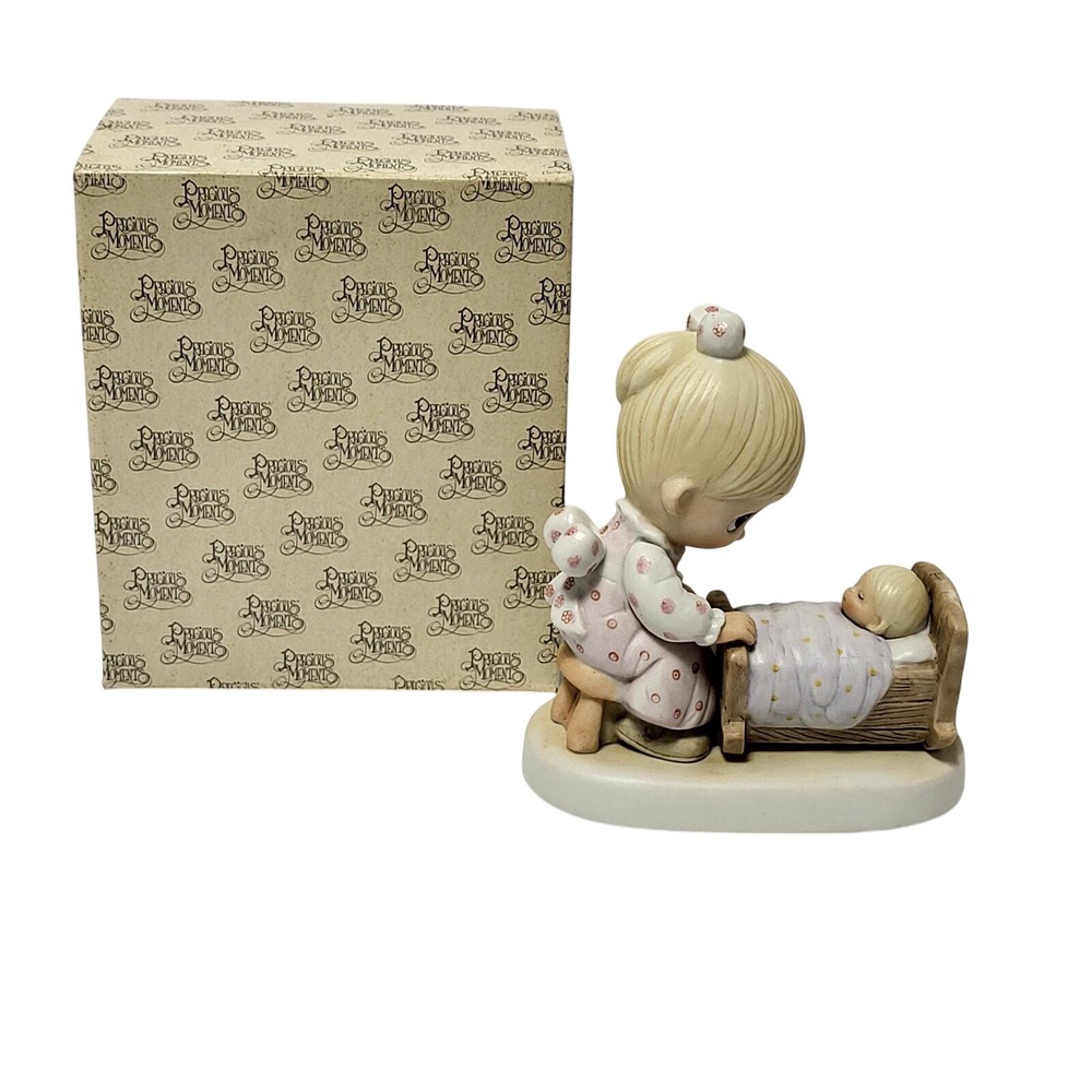 Precious Moments 1979 The Hand‎ That Rocks The Future Figurine Boxed Vintage*